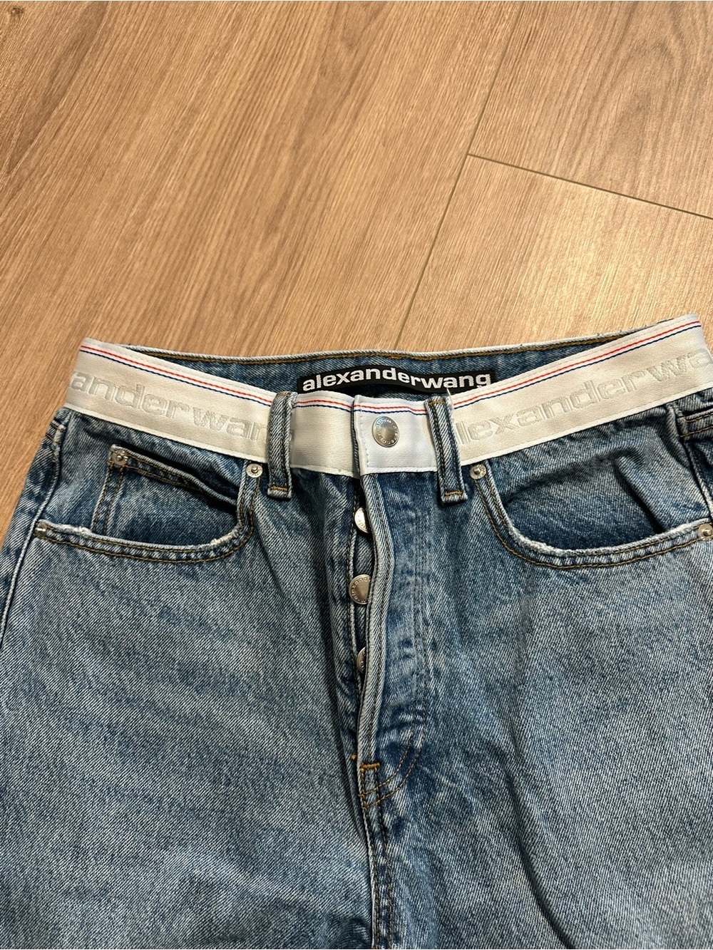 Alexander Wang logo blue jeans size 27 - Picture 2 of 9